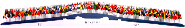 4x6" flags of all member nations of the UN in 3-section base. Flags and base available seperately from your smALL FLAGs store.