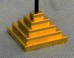 The gold plastic pyramid flag base for 1 4x6" desk flag from your smALL FLAGs store.