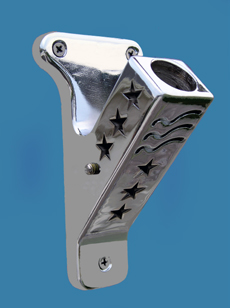 The beautiful "stars and stripes" bracket that comes with the deluxe flag pole set from your smALL FLAGs store.
