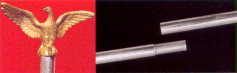 Detail of 6' aluminum flag pole set