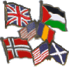 Some sample lapel pins, single and double, from your smALL FLAGs store.