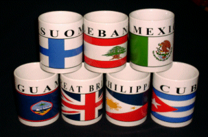 Seven Flag Mugs, posing as a group.