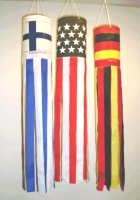 Three of the 36" Windsocks from your smALL FLAGs store. The designs of the 15" windsocks are the same.